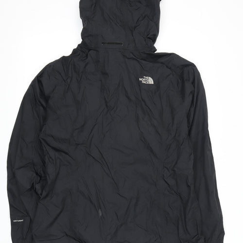 The North Face Women's Black Rain Jacket, Size L, Hooded, Waterproof