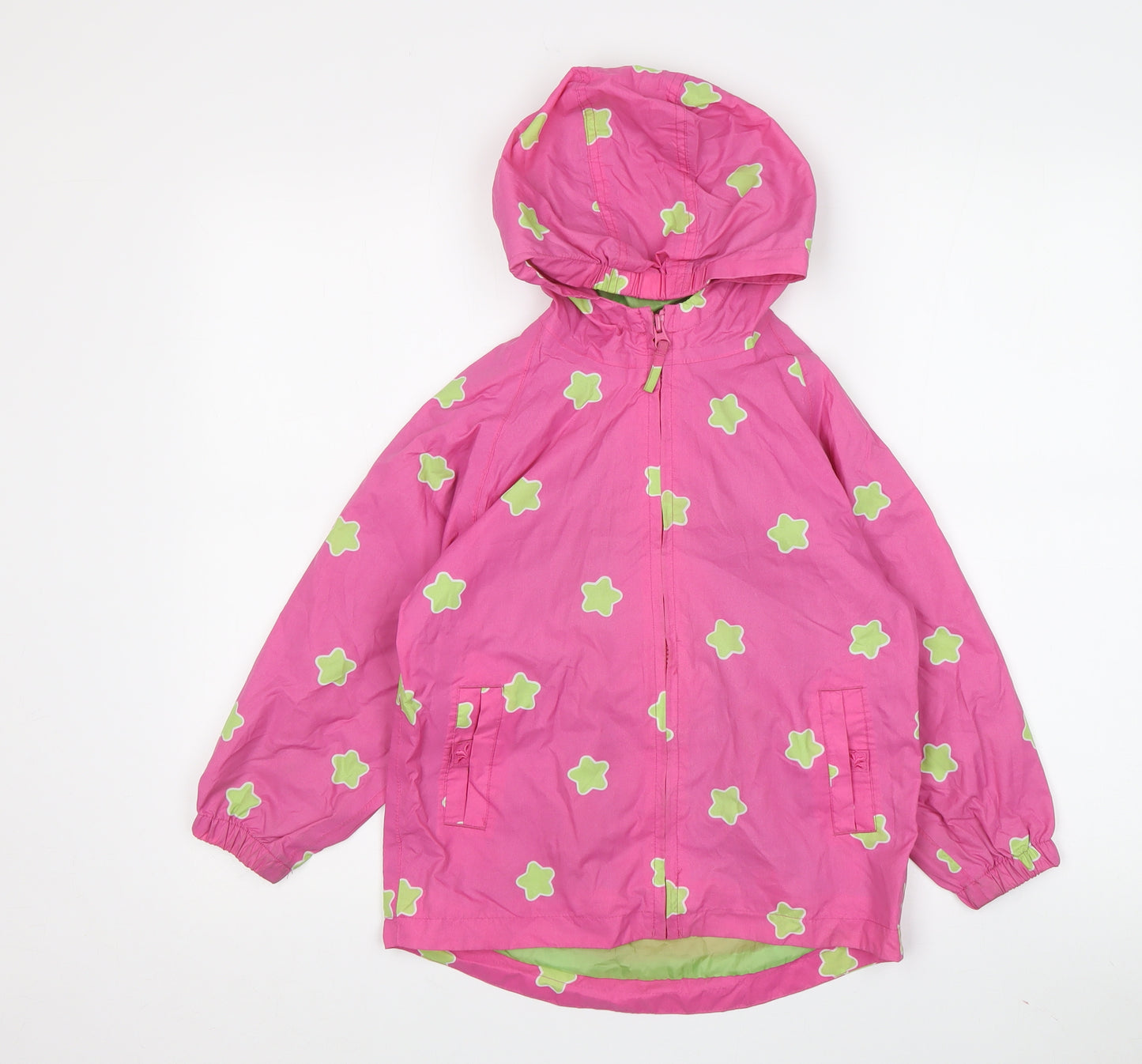 Muddy Puddles Girls Pink Floral Rain Coat 5-6 Years Hooded