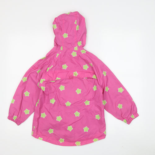 Muddy Puddles Girls Pink Floral Rain Coat 5-6 Years Hooded