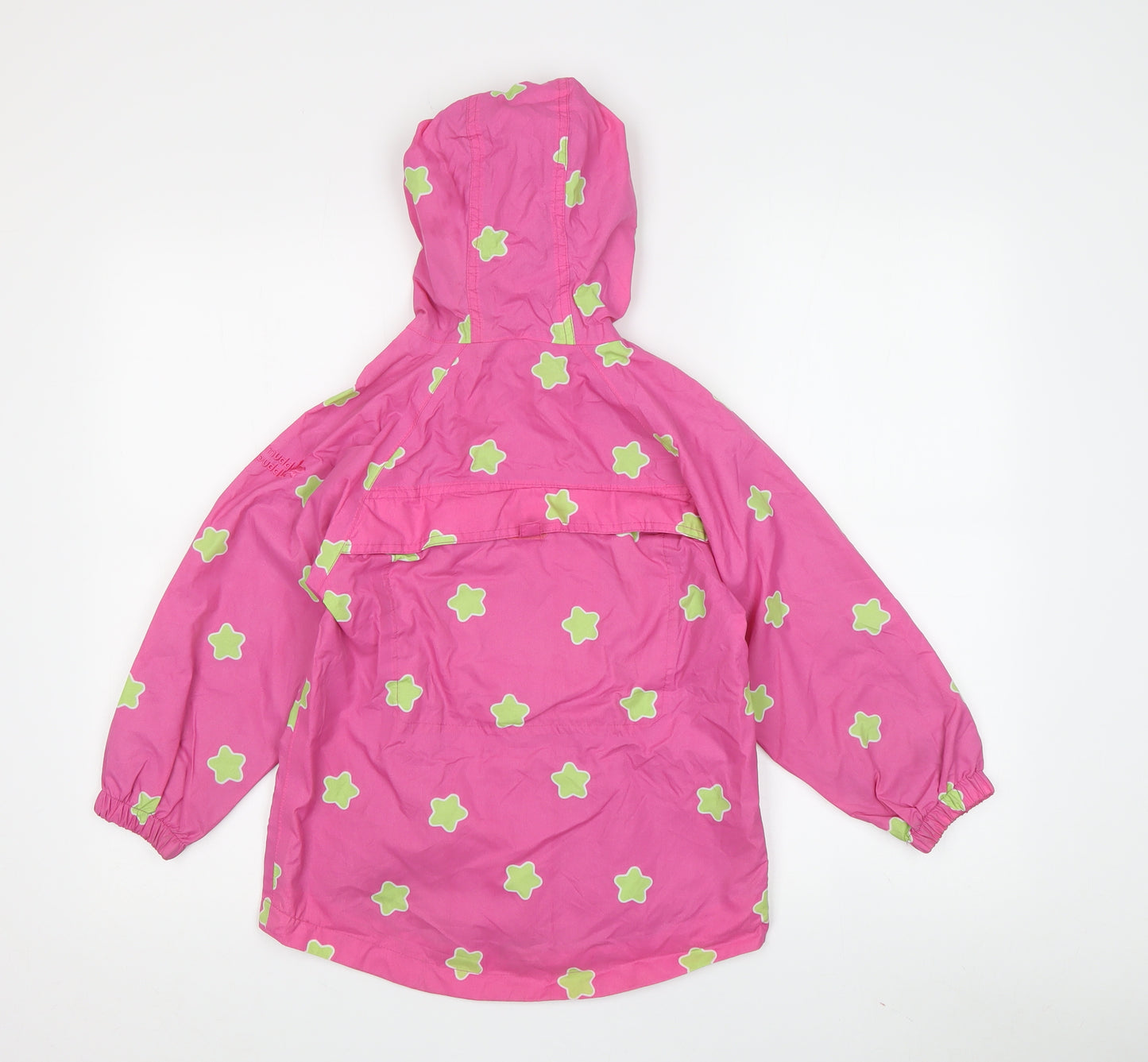 Muddy Puddles Girls Pink Floral Rain Coat 5-6 Years Hooded