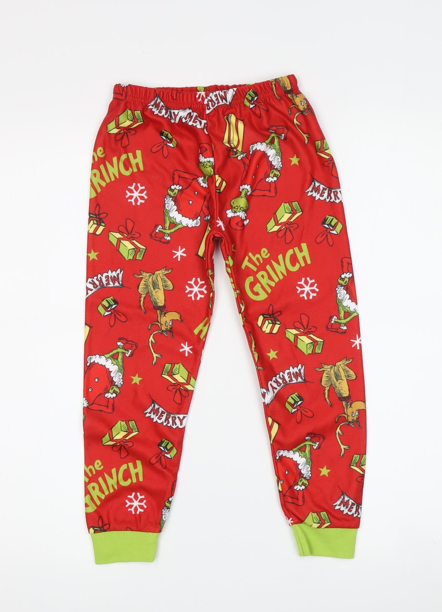 Boys Red The Grinch Pyjama Pants 4-5 Years Christmas Fun