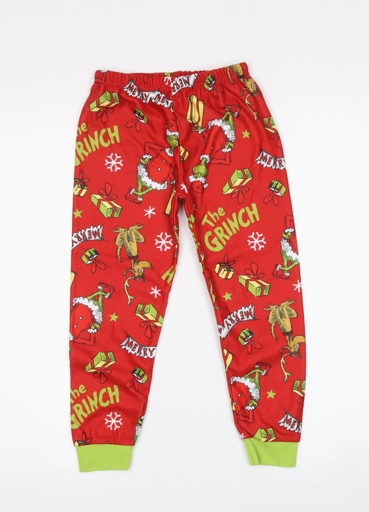Boys Red The Grinch Pyjama Pants 4-5 Years Christmas Fun