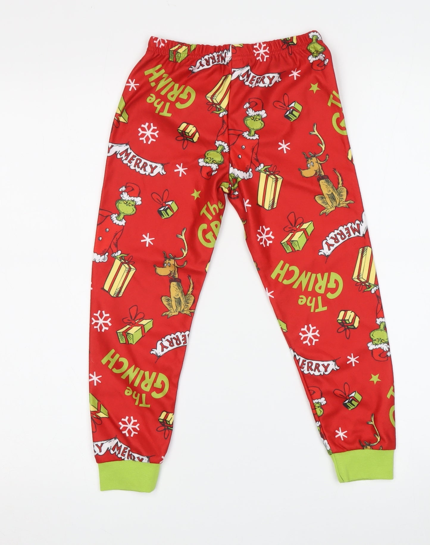 Boys Red The Grinch Pyjama Pants 4-5 Years Christmas Fun