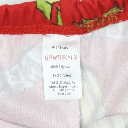 Boys Red The Grinch Pyjama Pants 4-5 Years Christmas Fun