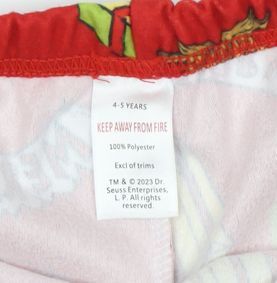 Boys Red The Grinch Pyjama Pants 4-5 Years Christmas Fun