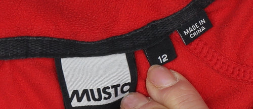 Musto Unisex Red Fleece Hoodie, Size 12