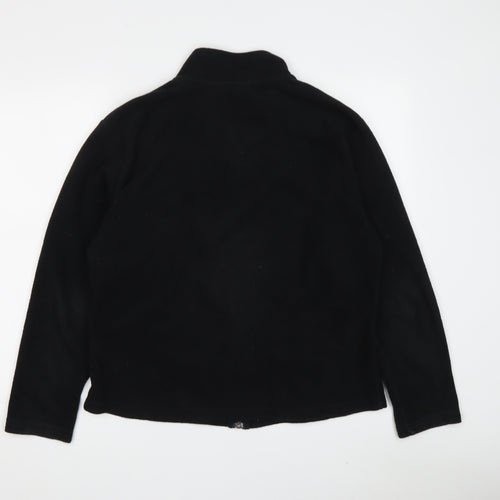 Marks & Spencer Women Black Fleece Full Zip Jacket Size 16