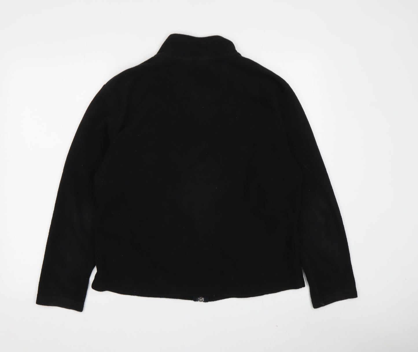 Marks & Spencer Women Black Fleece Full Zip Jacket Size 16