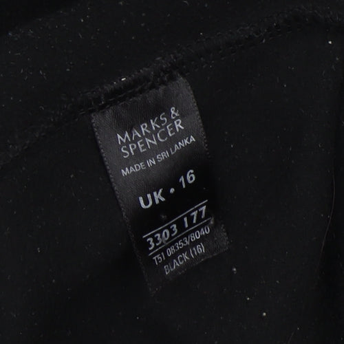Marks & Spencer Women Black Fleece Full Zip Jacket Size 16