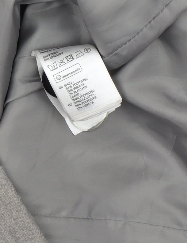 H&M Grey Women's Pea Coat Size 8 Regular Buttoned