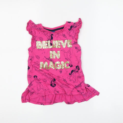 George Pink Aladdin Girls T-Shirt, 2-3 Years, Disney, Ruffle