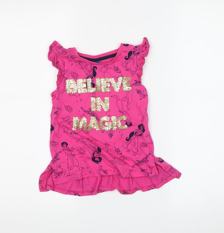 George Pink Aladdin Girls T-Shirt, 2-3 Years, Disney, Ruffle