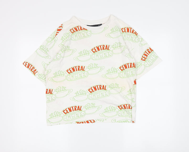 FRIENDS Unisex Adult White Graphic XS T-Shirt