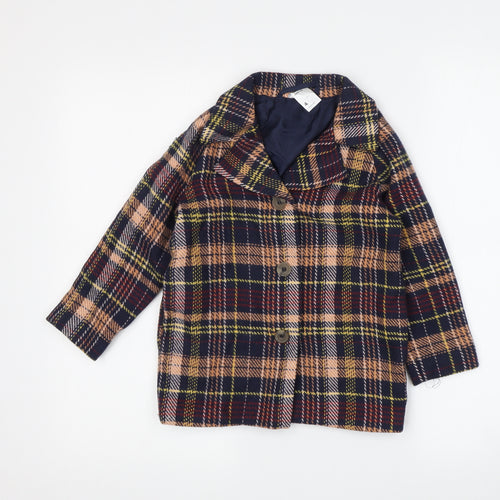 Anko Boys Multicoloured Pea Coat - Size 4 Years, Plaid, Lined
