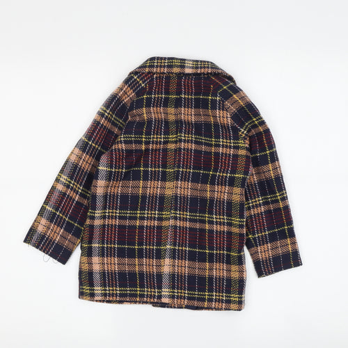 Anko Boys Multicoloured Pea Coat - Size 4 Years, Plaid, Lined