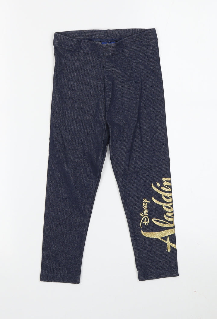 Disney Aladdin Girls Blue Leggings 2-3 Years Ankle Style