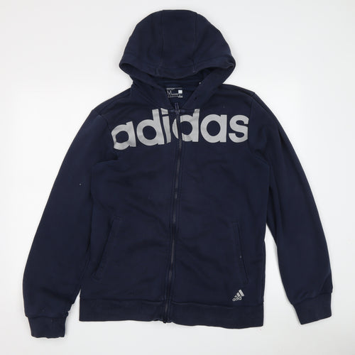 Adidas Men's Blue Full Zip Hoodie - Size M - Sportswear