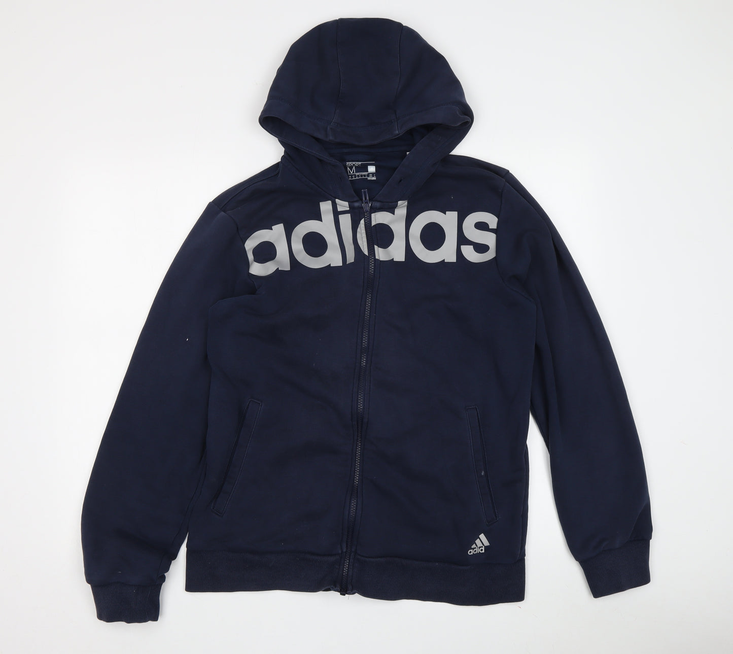 Adidas Men's Blue Full Zip Hoodie - Size M - Sportswear
