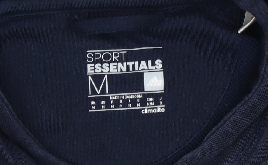 Adidas Men's Blue Full Zip Hoodie - Size M - Sportswear