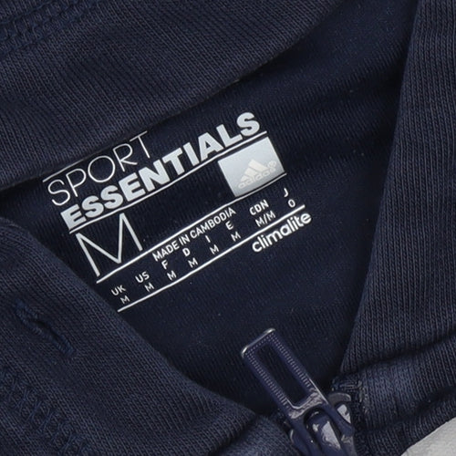Adidas Men's Blue Full Zip Hoodie - Size M - Sportswear