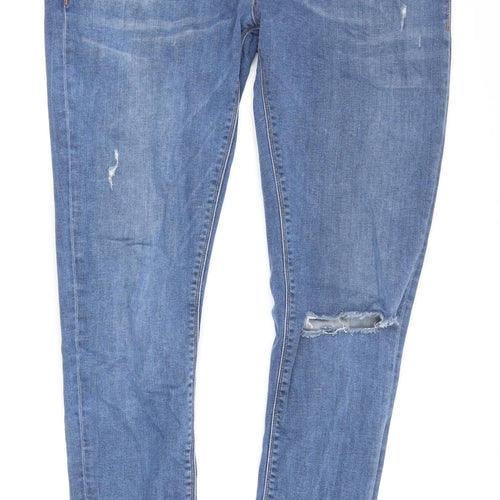 River Island Men's Blue Skinny Jeans 34/32 Distressed