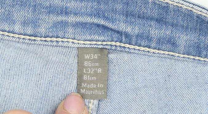 ASOS Men's Blue Straight Jeans, Size 34W 32L