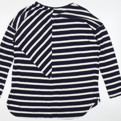 Warehouse Women's Black Striped T-Shirt, Size 12