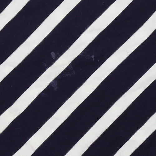 Warehouse Women's Black Striped T-Shirt, Size 12