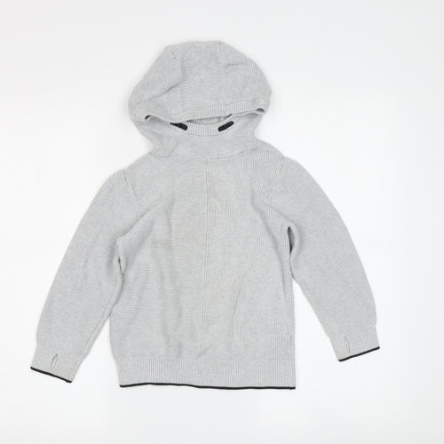 Next Grey Boys Hoodie, Size 6 Years, Cotton Knit Pullover