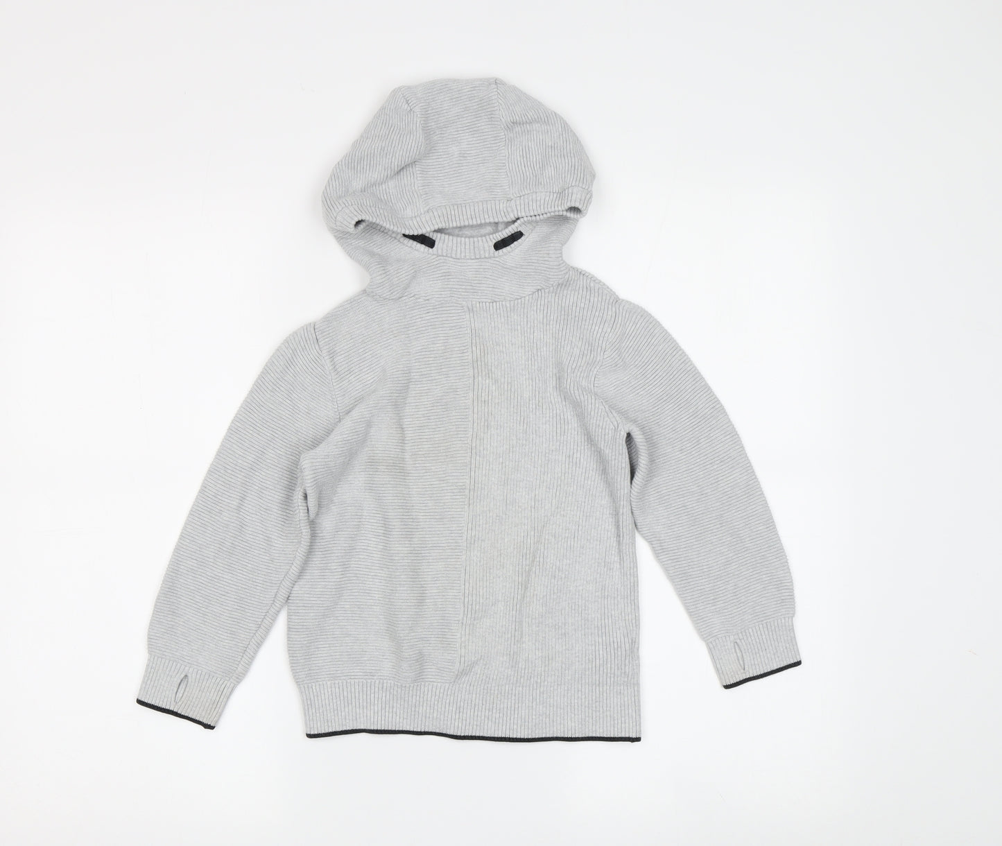 Next Grey Boys Hoodie, Size 6 Years, Cotton Knit Pullover