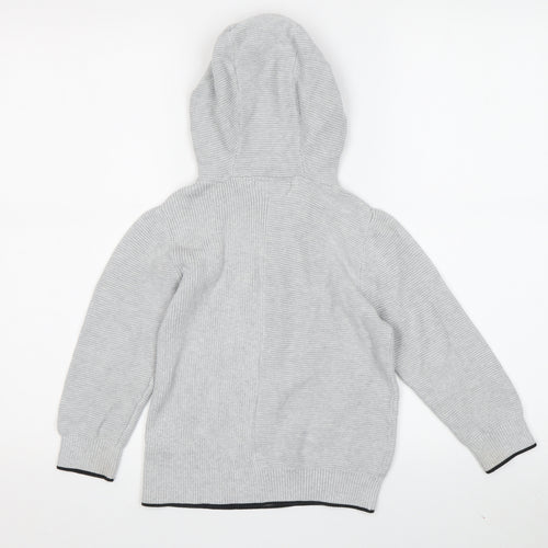 Next Grey Boys Hoodie, Size 6 Years, Cotton Knit Pullover