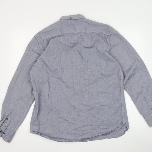 French Connection Men's Grey Long Sleeve Button-Up Shirt