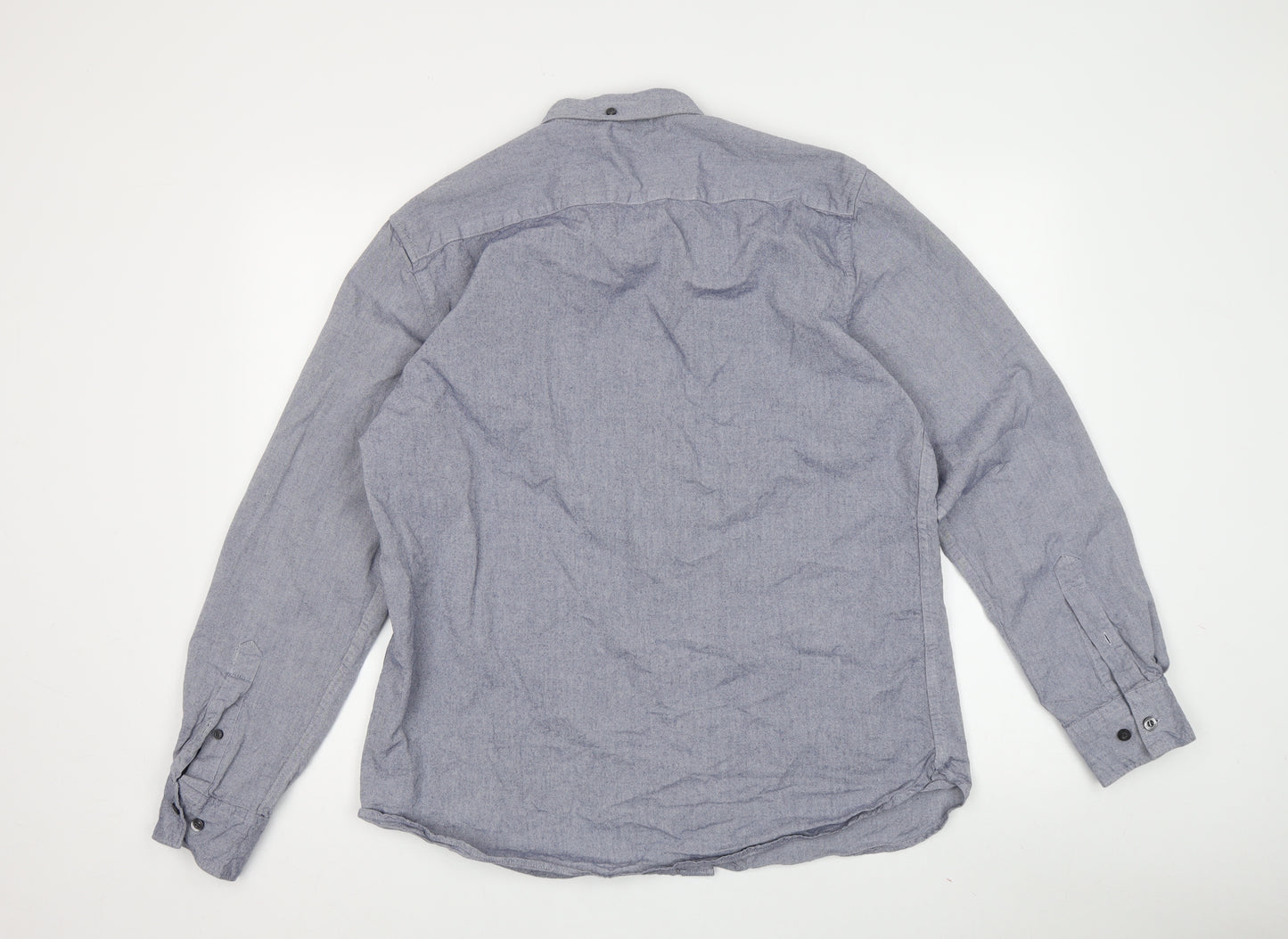 French Connection Men's Grey Long Sleeve Button-Up Shirt