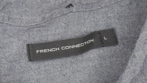 French Connection Men's Grey Long Sleeve Button-Up Shirt