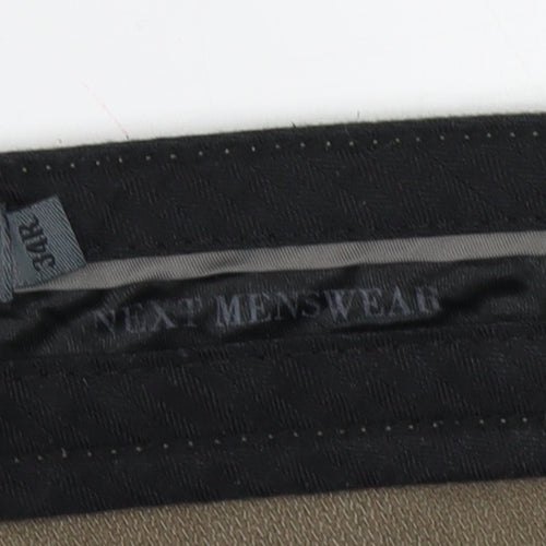 Next Men's Brown Chino Trousers - Cotton Blend 34" Waist