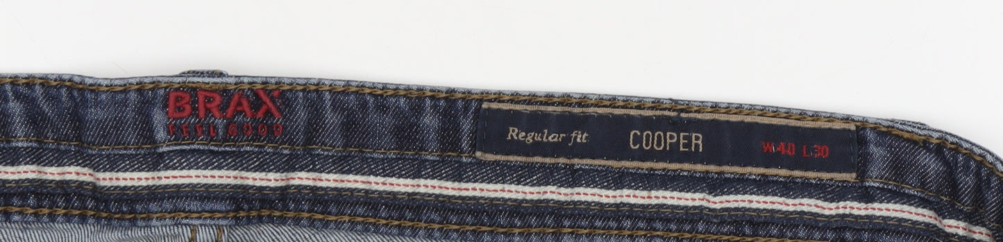 BRAX Men's Blue Regular Fit Straight Jeans, Size 40