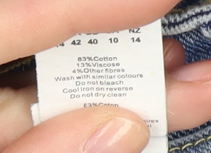 Prettylittlething Womens Blue Petite Mid-Rise Jeans