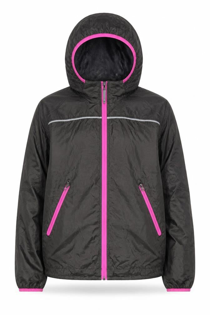 H&M Unisex Kids Black Hooded Windbreaker Jacket 14 Years