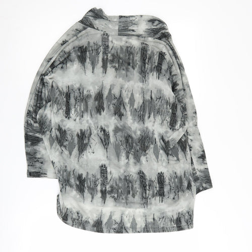Bassini Women's Grey Patterned Cardigan Size 18
