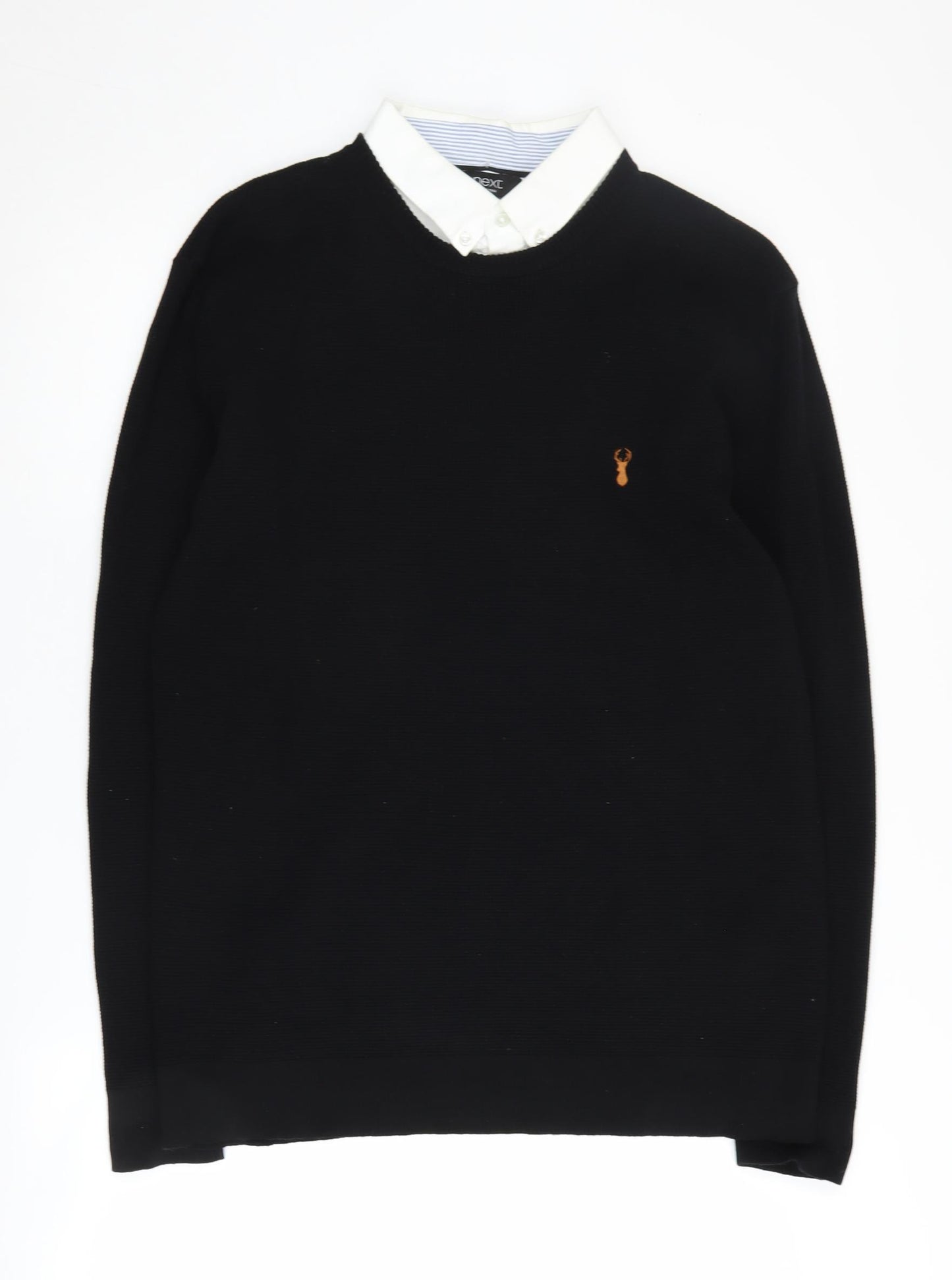 Next Men's Black XL Pullover Jumper with Logo