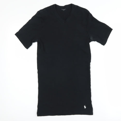 Polo Ralph Lauren Women's Black V-Neck T-Shirt, Size S