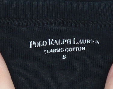 Polo Ralph Lauren Women's Black V-Neck T-Shirt, Size S