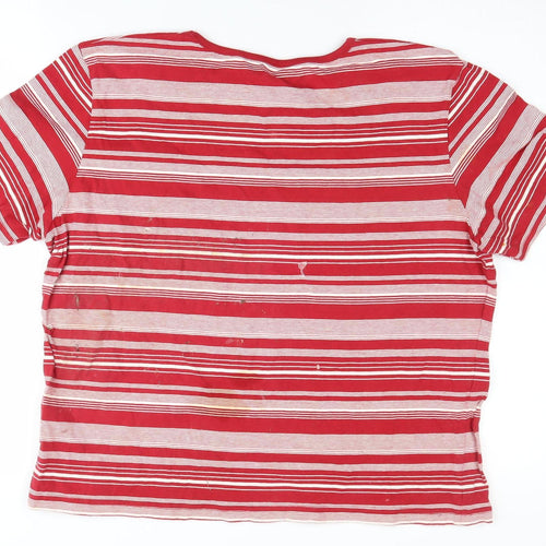 Jumper Women's Red Striped T-Shirt, XL, Jersey Style