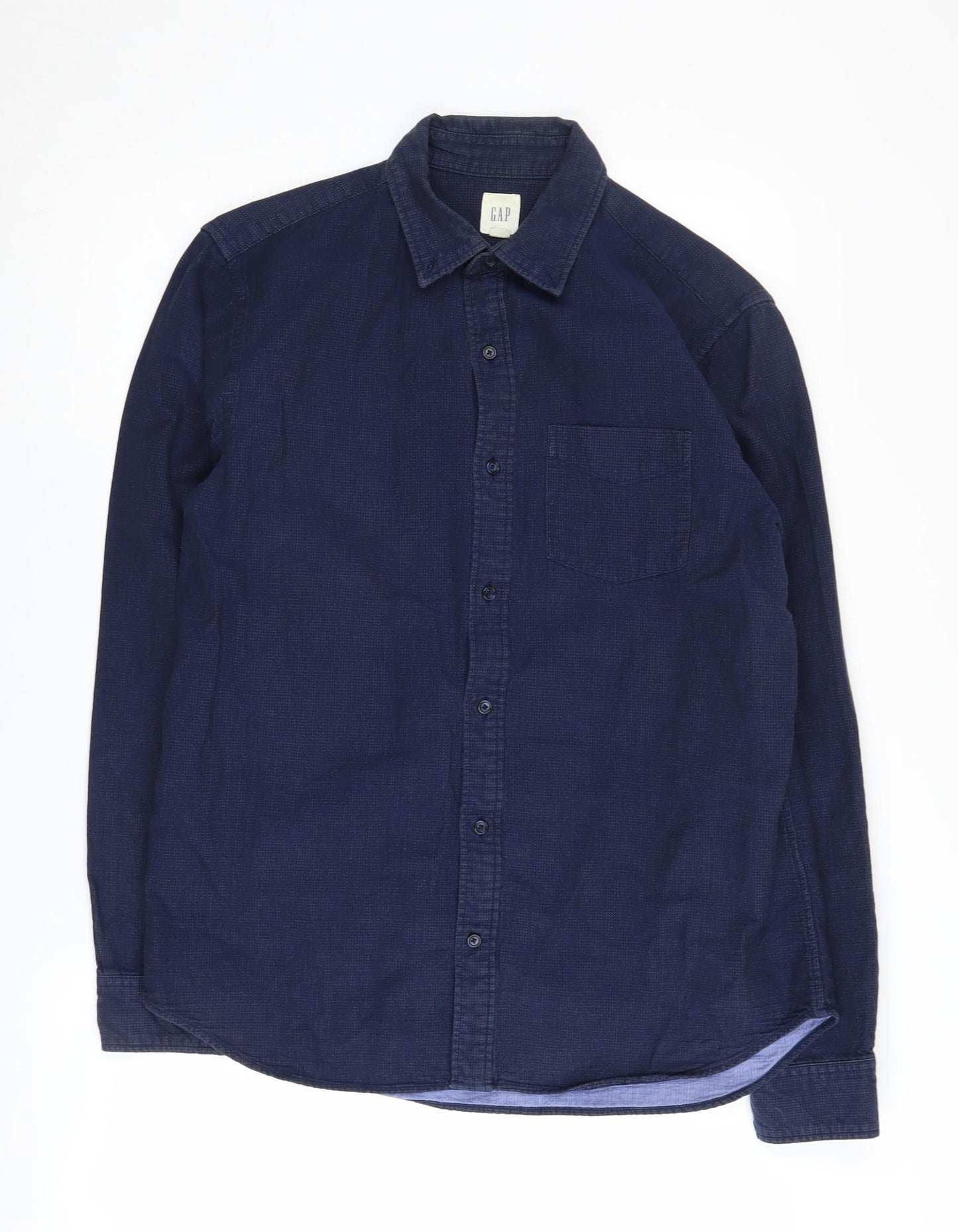 GAP Men's Blue Medium Button-Up Shirt - Casual