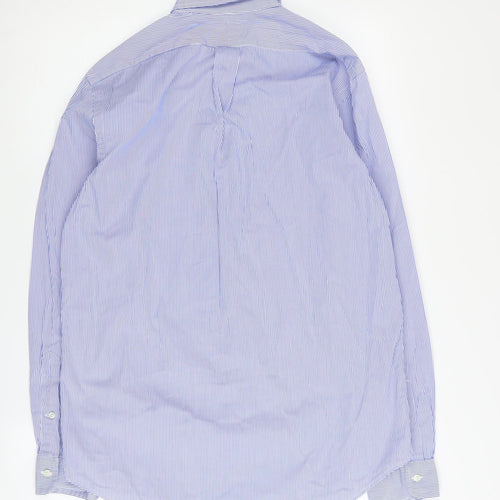 Ralph Lauren Men's Blue Striped Medium Button-Up Shirt
