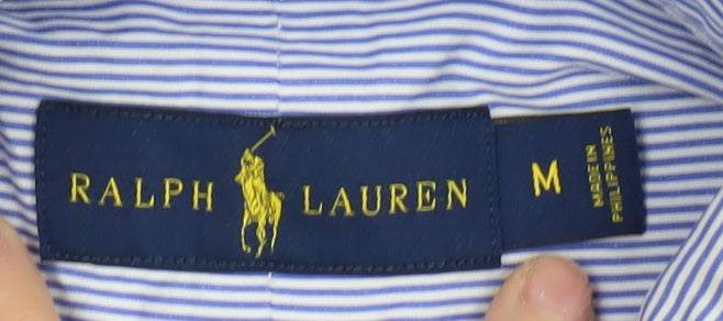 Ralph Lauren Men's Blue Striped Medium Button-Up Shirt