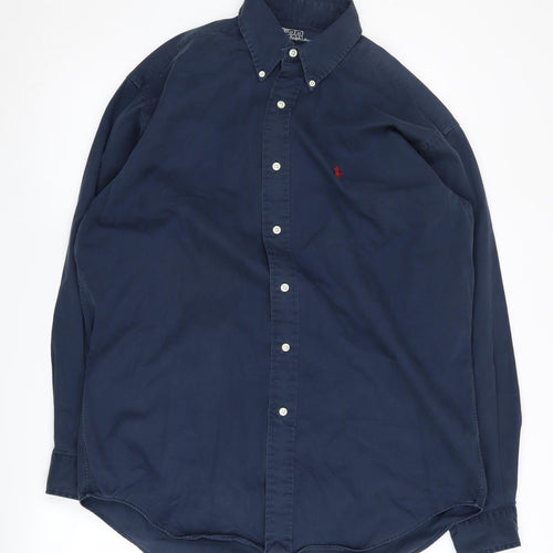 Ralph Lauren Men's Blue Button-Up Shirt M