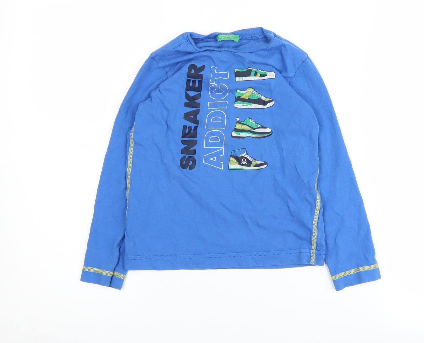 United Colors of Benetton Boys Blue Graphic T-Shirt 6-7 Years