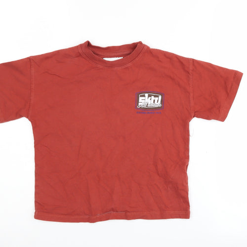 Zara Boys Red Graphic T-Shirt, 6-7 Years, Short Sleeve Cotton