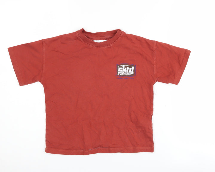 Zara Boys Red Graphic T-Shirt, 6-7 Years, Short Sleeve Cotton